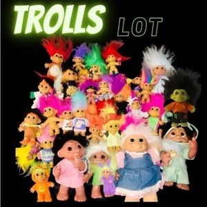 🧌37x Mixed Assortment Vintage Troll Dolls w/ Various Themes & Sizes Lot of 37
